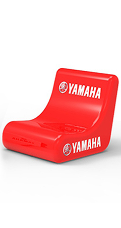 Cette strcuture gonflable pour une communication publicitaire de votre stand avec un fauteuil gonflable à votre image. 